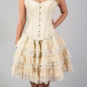 Burleska victorian Lolita knee length burlesque lace skirt